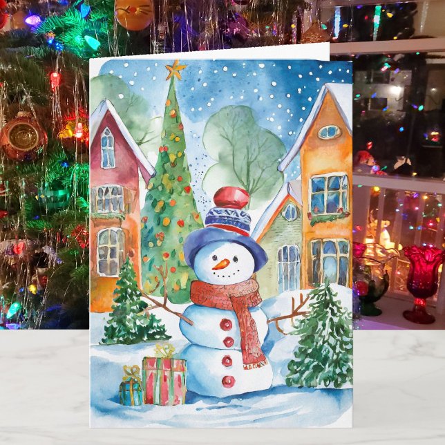 Bulletin de Noël Snowman Carte de voeux (Créateur téléchargé)