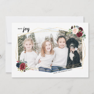 Bulletin photo florale moderne Cartes de Noël