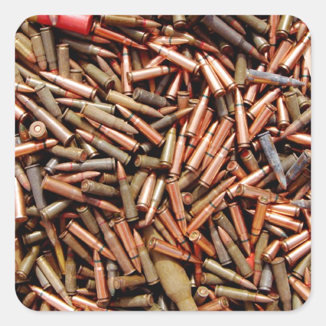 Bullets, ammunition square sticker (Front)