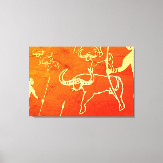 bullfight rock painting canvas print (Front)