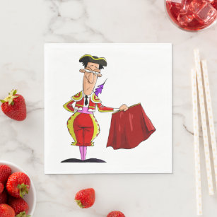 Bullfighter And Red Cape Napkins