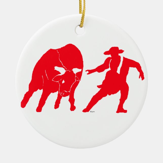 BullfighterRed Ceramic Ornament (Front)