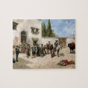 Bullfighters preparing for the Fight (oil on panel Jigsaw Puzzle