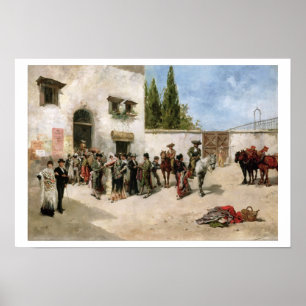 Bullfighters preparing for the Fight (oil on panel Poster