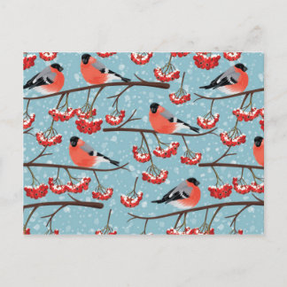 Bullfinch and Rowan design postcard