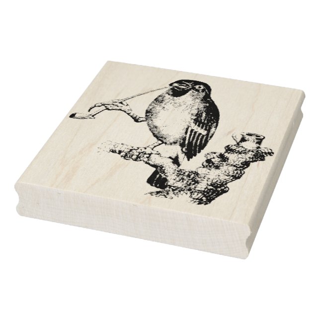 Bullfinch Smoking Pipe Rubber Art Stamp (Stamp)