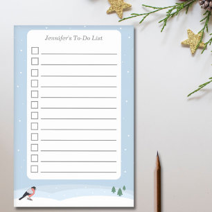 Bullfinch & Snowy Landscape To-Do List Post-it Notes