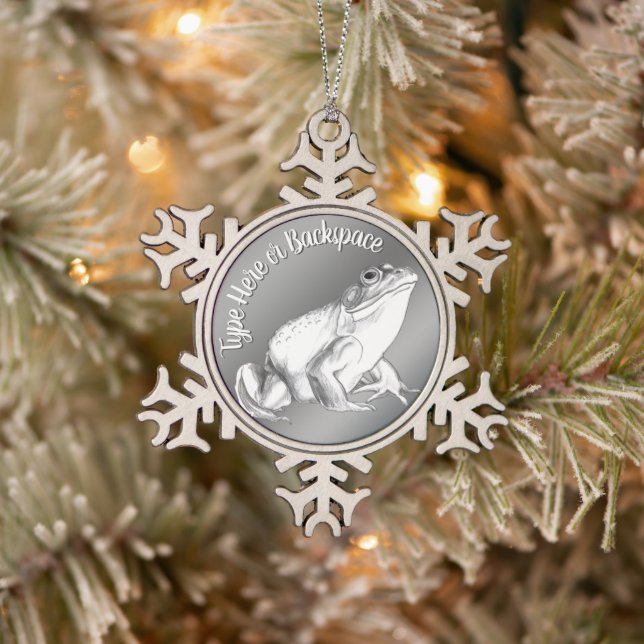 Bullfrog Art Ornament Personalized Frog Decoration (Tree)