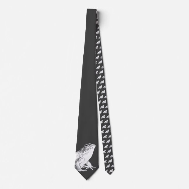 Bullfrog Cravate Wildlife Art Cravate Frog Necktie (Devant)