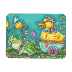 BULLFROG & DUCK PRINCE EASTER SPRING MAGNET