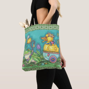 BULLFROG & DUCK PRINCE EASTER SPRING TOTE BAG Med.