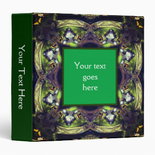 Bullfrog Face Abstract Nature Art Personalized Binder