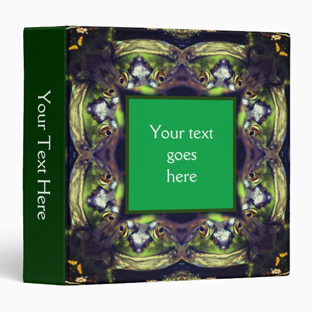 Bullfrog Face Abstract Nature Art Personalized Binder (Front/Spine)