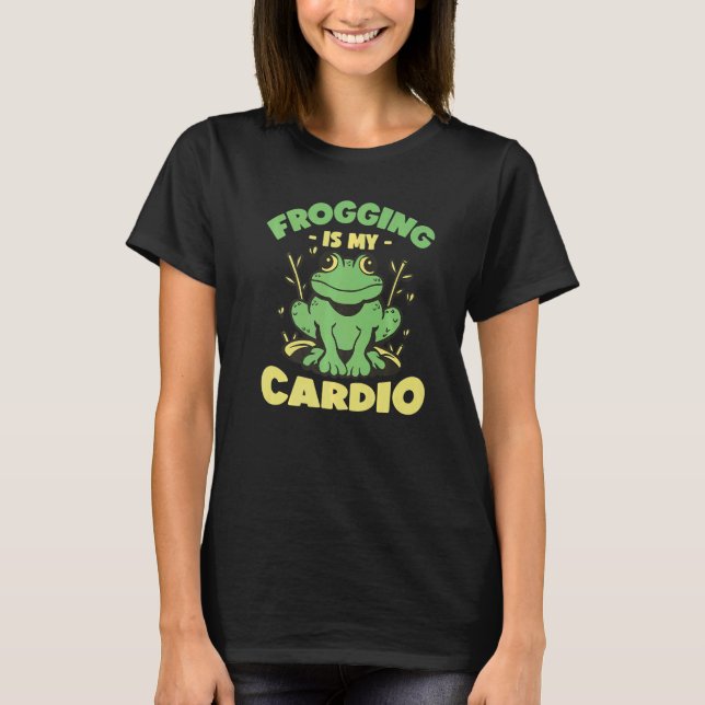 Bullfrog Hunter Frog Gigging Frog Catching T-Shirt (Front)