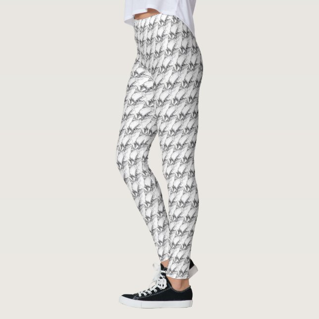 Bullfrog Leggings Cute Frog Art Stretchy Pants (Left)