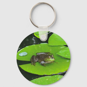 Bullfrog on Lilypads Keychain