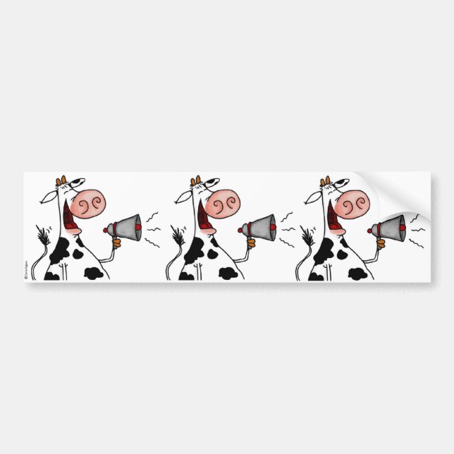 bullhorn cow scrapbook sticker (Front)
