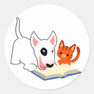 Bullie de dessin animé et Kitty avec Sticker de li