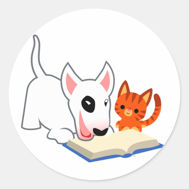 Bullie de dessin animé et Kitty avec Sticker de li (Devant)