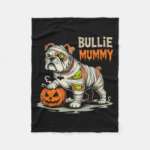 Bullie Mummy Halloween Bulldog Fleece Blanket