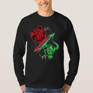 Bullish Bearish Bull Vs Bear Stock Market Investor T-Shirt