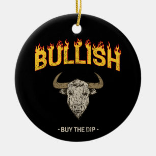 Bullish Day Trader Buy The Dip Vintage Investor Ceramic Ornament