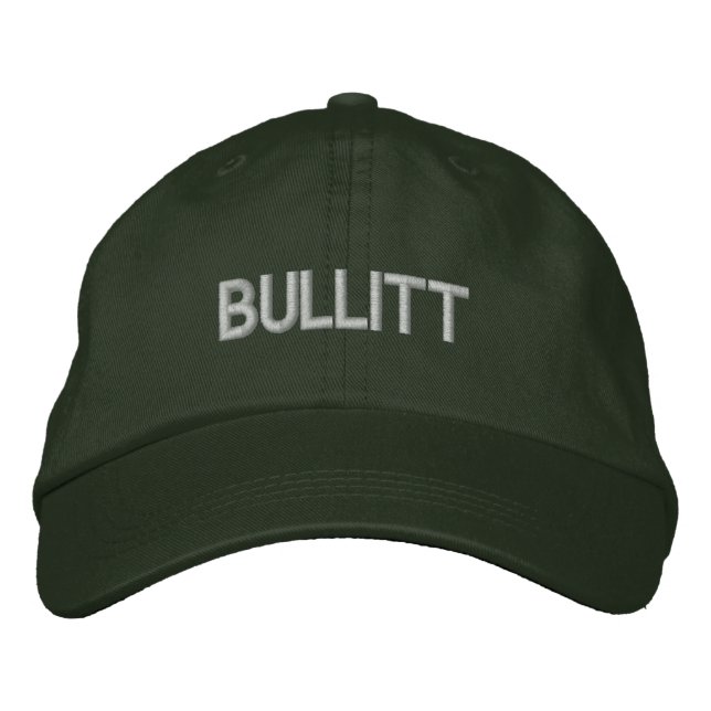 bullitt in green embroidered hat (Front)