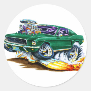 Bullitt Mustang with Big Engine Classic Round Sticker