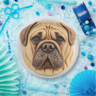 Bullmastiff 3D Inspired Paper Plate