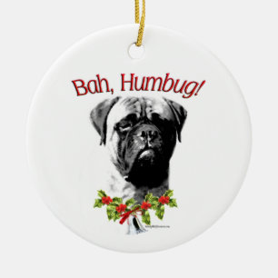 Bullmastiff Bah Humbug Ceramic Ornament