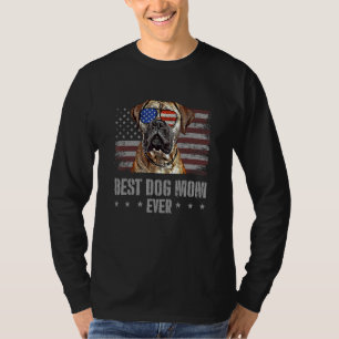 Bullmastiff Best Dog Mom Ever Retro Usa American F T-Shirt