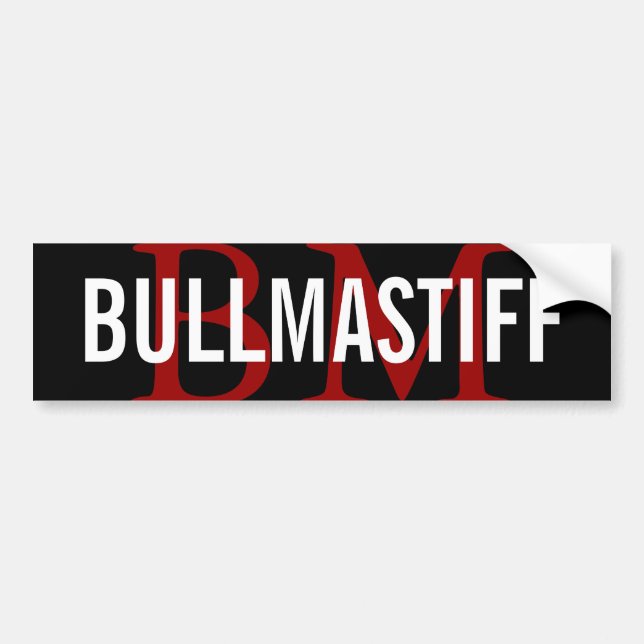 Bullmastiff Breed Monogram Design Bumper Sticker (Front)