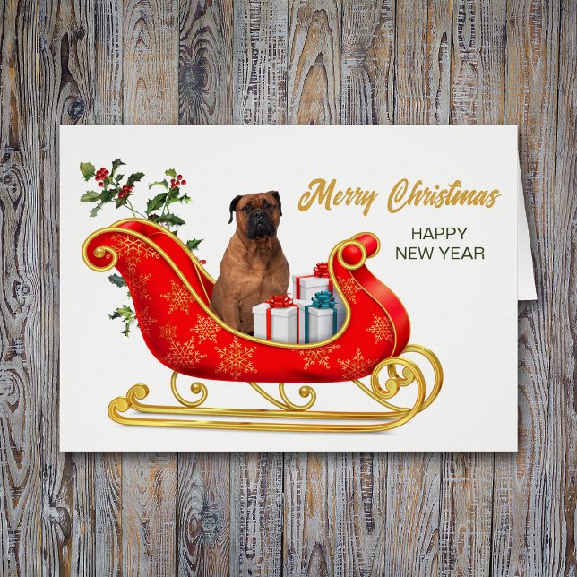 Bullmastiff Chien de Noël carte à bascule (Créateur téléchargé)