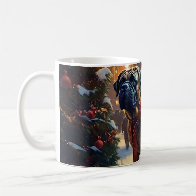 Bullmastiff Christmas Festive Season  Coffee Mug (Left)