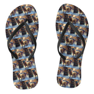 Bullmastiff Christmas Festive Season  Flip Flops