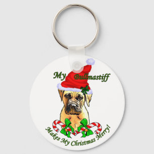 Bullmastiff Christmas Gifts Keychain