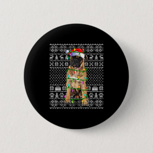 Bullmastiff Christmas Lights Ugly Sweater Funny Pe 2 Inch Round Button
