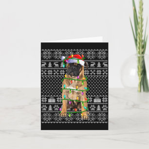 Bullmastiff Christmas Lights Ugly Sweater Funny Pe Card