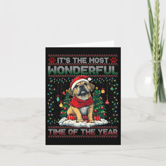 Bullmastiff Christmas Tree Decorations Dog Lover X Card (Front)