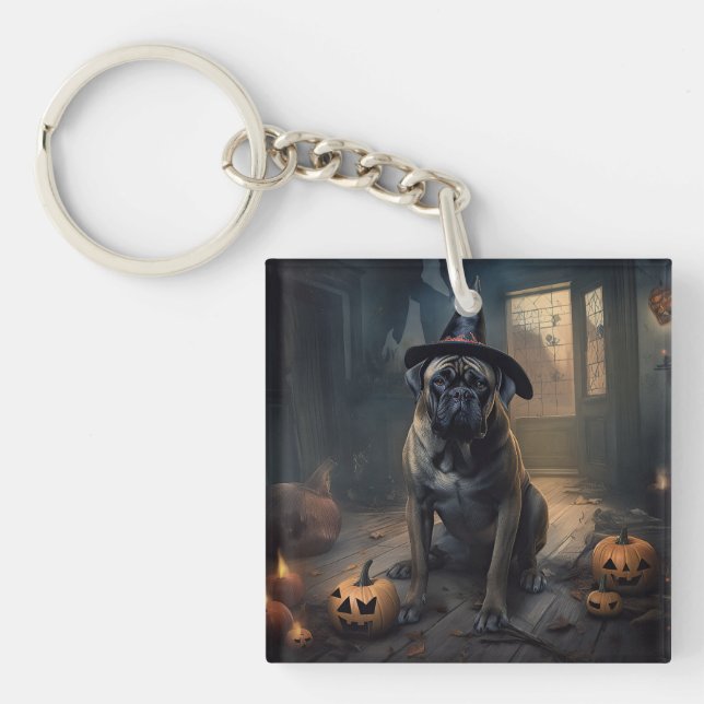 Bullmastiff Citrouilles Halloween effrayant (Devant)