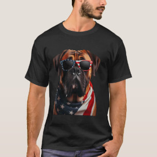 Bullmastiff Dog 4th Of July American Incependence T-Shirt