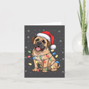 Bullmastiff Dog Christmas Tree Lights Dogs Xmas Pa Card