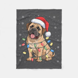 Bullmastiff Dog Christmas Tree Lights Dogs Xmas Pa Fleece Blanket