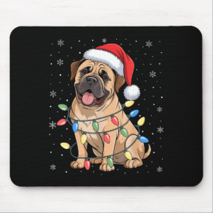 Bullmastiff Dog Christmas Tree Lights Dogs Xmas Pa Mouse Pad