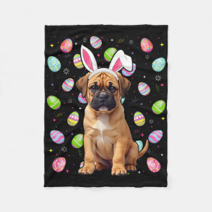 Bullmastiff Dog Easter Egg Hunt Bunny Ear Bullmast Fleece Blanket