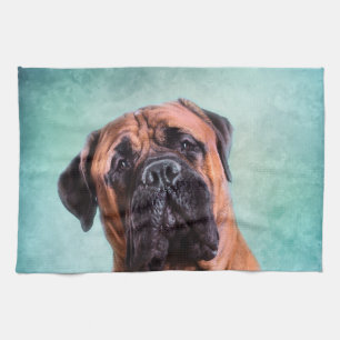 Bullmastiff dog kitchen towel