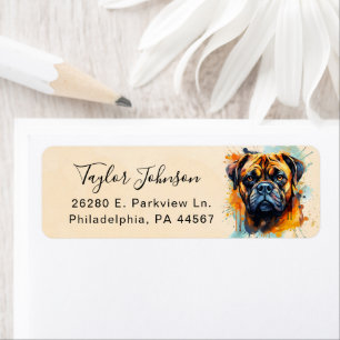 Bullmastiff Dog Return Address Label