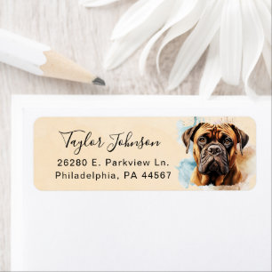 Bullmastiff Dog Return Address Label