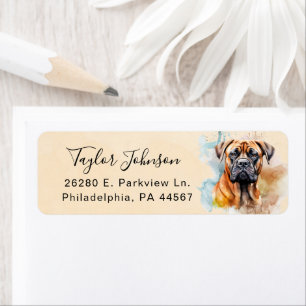 Bullmastiff Dog Return Address Label