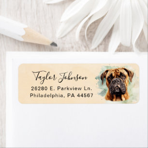 Bullmastiff Dog Return Address Label